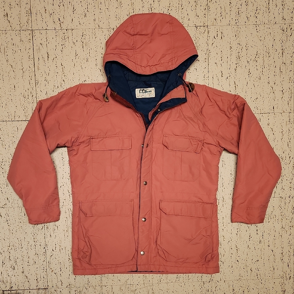 L.L. Bean Salmon Pink Full Zip Baxter State Winter Parka Jacket Vintage 80s